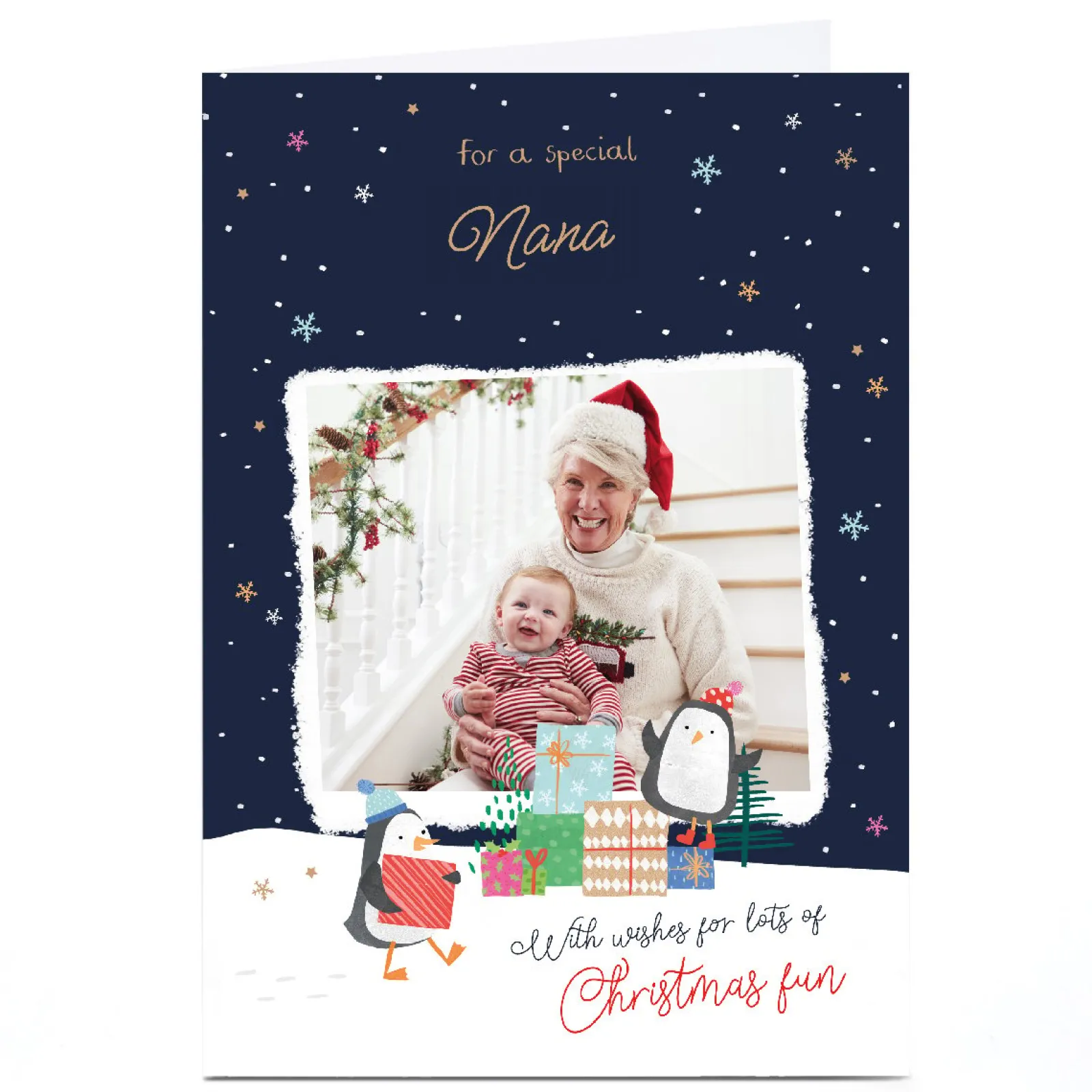 Sale Photo Christmas Card - Christmas Fun Photo Frame, Nana Christmas|Photo