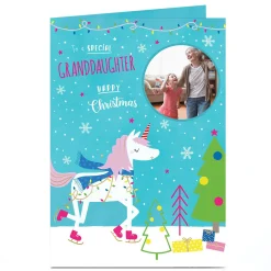 Clearance Photo Christmas Card - Festive Unicorn Christmas|Photo