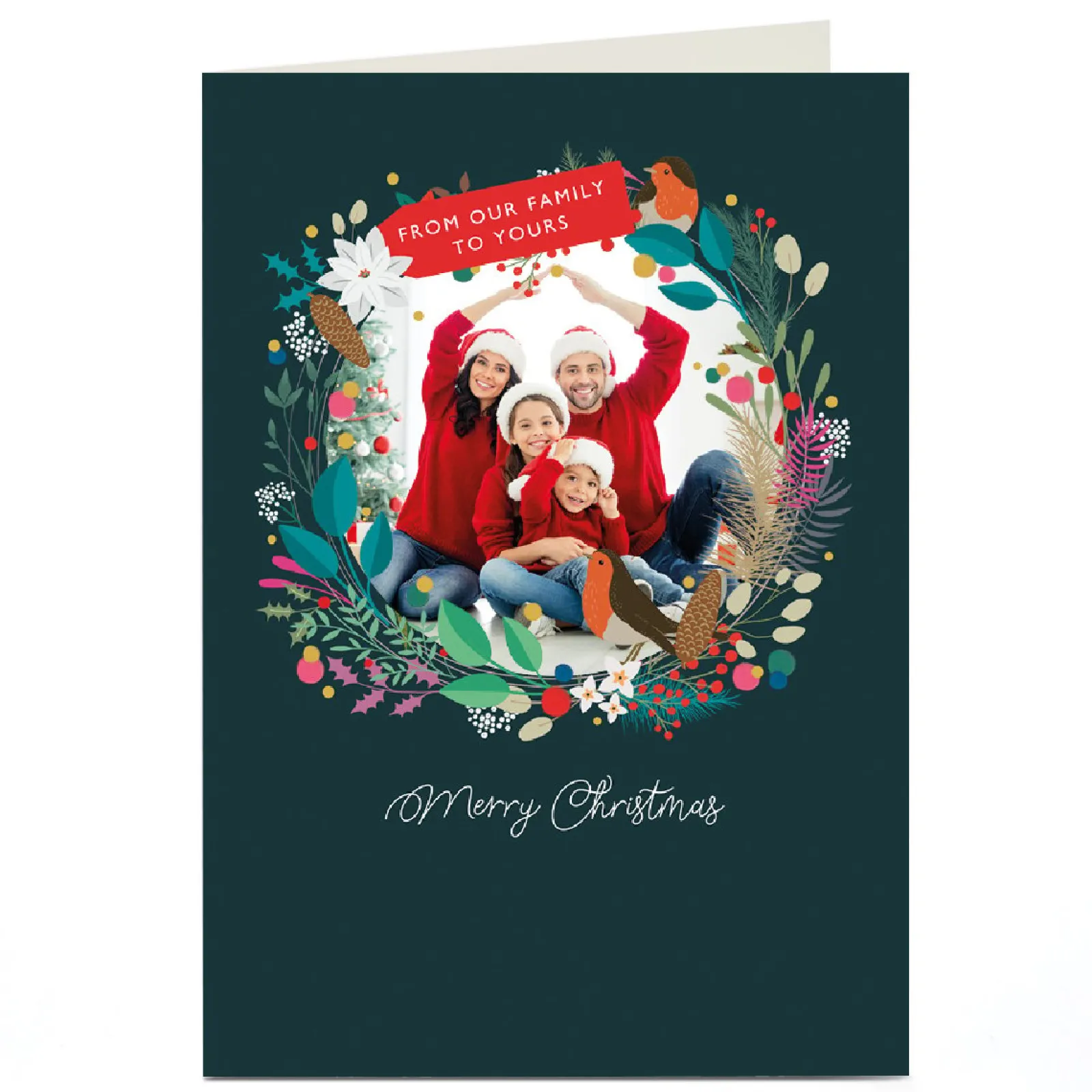 Outlet Photo Christmas Card - From Our Family to Yours, Wreath Christmas|Photo