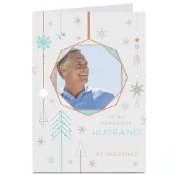 Card Factory Photo Christmas Card - Geometric Husband