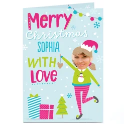 Card Factory Photo Christmas Card - Girl Elf