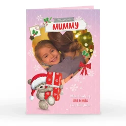 New Photo Christmas Card - Hugs Bear Loads Of Love, Mummy Christmas|Photo
