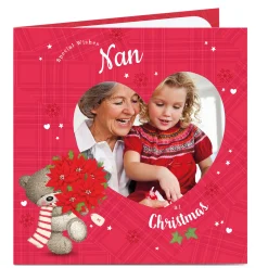 Outlet Photo Christmas Card - Hugs, Red Flowers Christmas|Photo