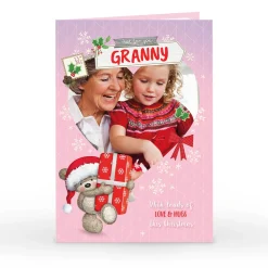 Photo Christmas Card - Hugs Bear Loads Of Love, Granny Christmas|Photo