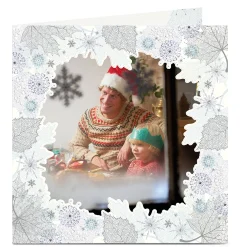 Sale Photo Christmas Card - Leaves And Snowflakes Christmas|Photo
