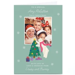 Online Photo Christmas Card - Love and Snuggles Polar Bear, Any Relation Christmas|Photo