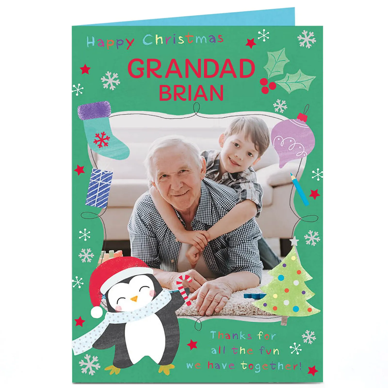 Outlet Photo Christmas Card - Penguin Thanks For All The Fun Christmas|Photo