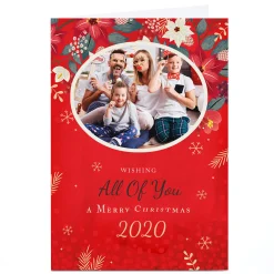 Discount Photo Christmas Card - Poinsettia Christmas|Photo