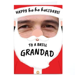 Discount Photo Christmas Card - Santa Face, Grandad Christmas|Photo