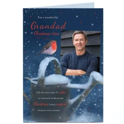 Card Factory Photo Christmas Card - Sweet Song Of A Robin