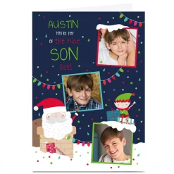 Card Factory Photo Christmas Card - Top of the Nice List, Son