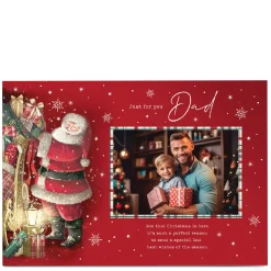 Sale Photo Christmas Card - Traditional Santa Claus, Just for You Dad Photo|Christmas