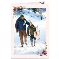 Clearance Photo Christmas Card - Winter Florals Christmas|Photo