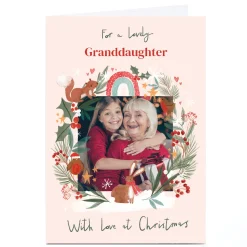 Sale Photo Christmas Card - With Love at Christmas Festive Frame, Granddaughter Christmas|Photo