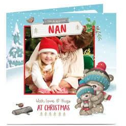 Card Factory Photo Christmas Card - With Love & Hugs, Nan