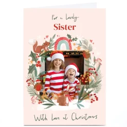 Sale Photo Christmas Card - With Love at Christmas Festive Frame, Sister Christmas|Photo