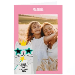 Kids Card Factory Photo Cut Outs Birthday Card - Birthday Girl Cat