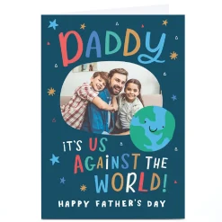 Clearance Photo Ebony Newton Father's Day Card - Daddy It's us against the World! Father's Day|Photo