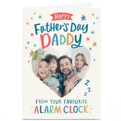 Card Factory Photo Ebony Newton Father's Day Card - Favourite Alarm Clock