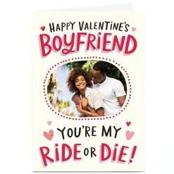 Discount Photo Ebony Newton Valentine's Day Card - Boyfriend Ride or Die! Photo