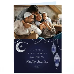 Card Factory Photo Eid Card - Lanterns and Moon