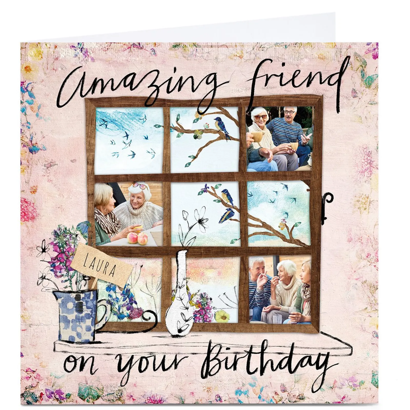 Card Factory Photo Emma Valenghi Birthday Card - Wooden Frame