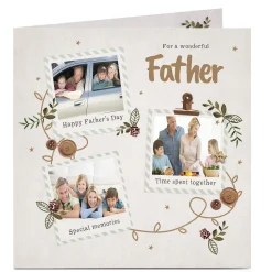 Card Factory Photo Father's Day Card - 3 Photos Any Recipient