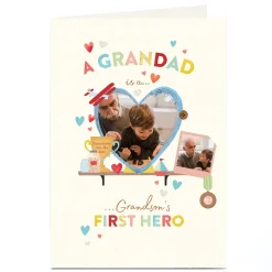 Card Factory Photo Father's Day Card - Grandad, A Grandson's First Hero
