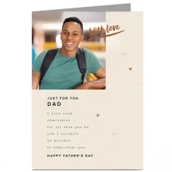 Card Factory Photo Father's Day Card - Just For You Dad Poem