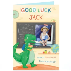 New Photo Good Luck Card - Dinosaur School Starter Good Luck|Photo