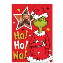 Card Factory Photo Grinch Christmas Card - Ho Ho No