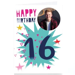 Clearance Photo Hello Munki Birthday Card - Age 16 For Niece|For Granddaughter