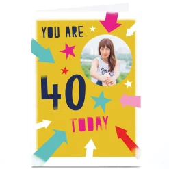Card Factory Photo Hello Munki Birthday Card - Age 40