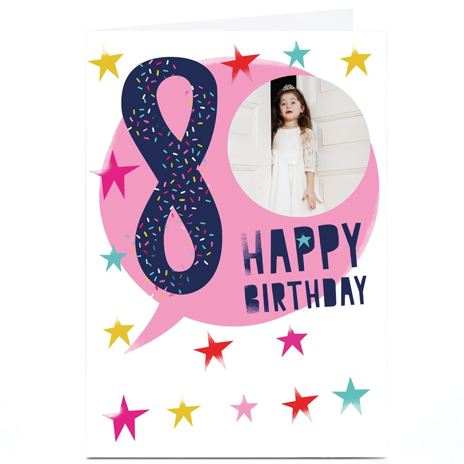 Online Photo Hello Munki Birthday Card - Age 8 Kids For Granddaughter|For Daughter