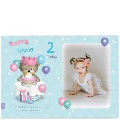 Hot Photo Hugs Bear Birthday Card - 2 Today Kids For Kids|Photo