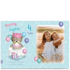 Kids Card Factory Photo Hugs Bear Birthday Card - 4 Today