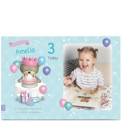 Clearance Photo Hugs Bear Birthday Card - 3 Today Kids For Kids|Photo