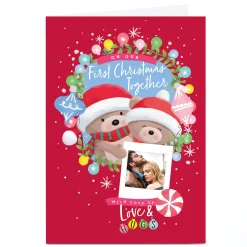 Clearance Photo Hugs Bear Christmas Card - First Christmas Together Christmas|Photo