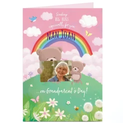 Discount Photo Hugs Bear Grandparents Day Card - Bear & Rainbow Funny|Photo