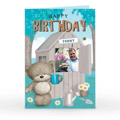 Card Factory Photo Hugs Birthday Card - Garden Shed