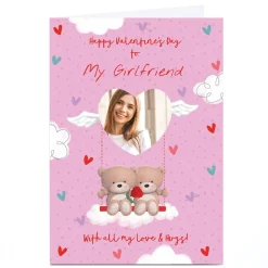 Online Photo Hugs Valentine's Day Card - Cute Bears on Swing, Girlfriend Photo