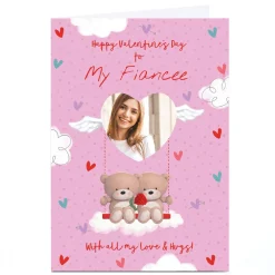 Card Factory Photo Hugs Valentine's Day Card - Cute Bears on Swing, Fiancee