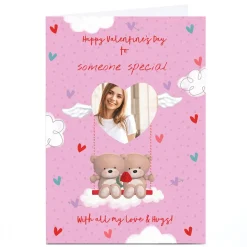Card Factory Photo Hugs Valentine's Day Card - Cute Bears on Swing, Someone Special