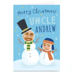 Card Factory Photo Jess Moorhouse Christmas Card - Snowmen Photos, Uncle