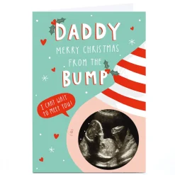 Card Factory Photo Jess Moorhouse Christmas Card - Daddy Merry Christmas From The Bump