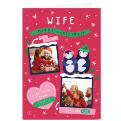 Clearance Photo Jess Moorhouse Christmas Card - Penguin Couple, Wife Christmas|Photo