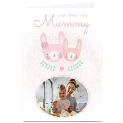 Online Photo Juniper & Rose Mother's Day Card - Mummy, Pink Bunnies Photo