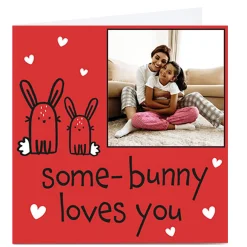 Card Factory Photo Juniper & Rose Valentine's Day Card - Some Bunny Loves You