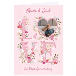 Card Factory Photo Kerry Spurling Anniversary Card - Pink LOVE