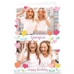 Sale Photo Kerry Spurling Birthday Card - Tulips and Hearts Kids For Sister|For Niece